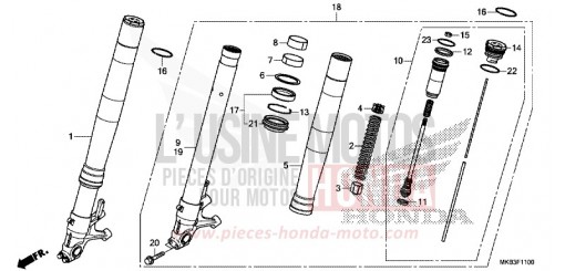 FORCELLA ANTERIORE (CBR1000RR/RA) CBR1000RAG di 2016